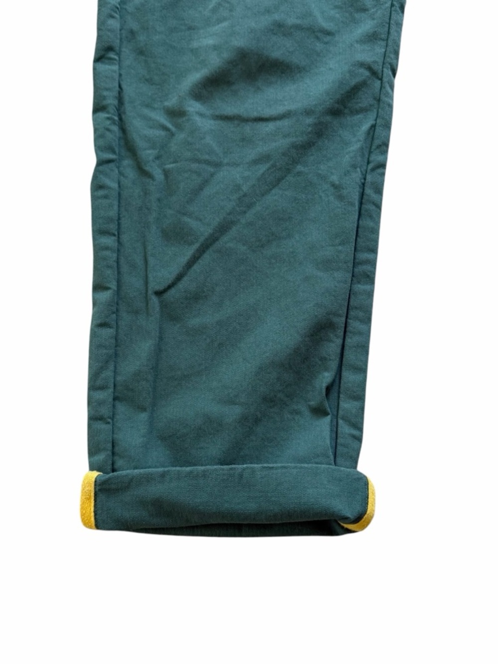 Pact Women's Ankle Pants in Teal with Yellow Cuff Detail - Picture 6 of 8